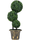 29-inch artificial boxwood topiary tree with triple ball design in a decorative pot for elegant indoor decor.