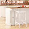Backless 29" saddle-seat counter height stool in beige, made of solid rubber wood, ideal for 35"-39" tables.