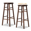 Single backless 24" swivel bar stool in rubber wood, showcasing a sleek design and strong crossbars for enhanced.