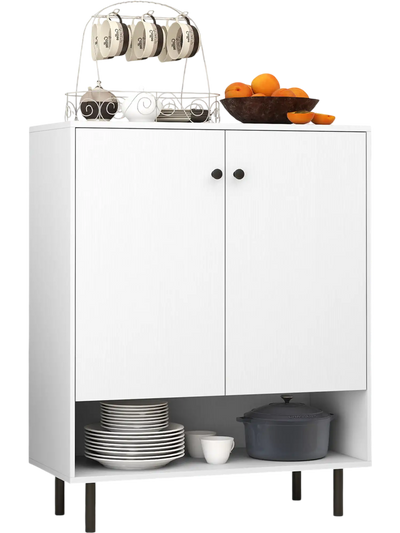 Costway 2-Door Sideboard Buffet Cabinet Kitchen Adjustable Shelf White 392645871 New
