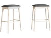 Set of 2 backless 29-inch bar stools with padded seat cushions and durable rubber wood legs, ideal for kitchen or.