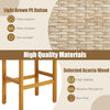Light brown PE rattan and acacia wood detail showcasing durability and elegance for patio bar stools set.