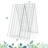 Foldable A-frame trellis plant supports with solid steel frame, measuring 46" x 34", ideal for climbing plants in.