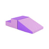 Purple 2-piece step and slide climber soft play set for infants, featuring high-density foam and waterproof cover.