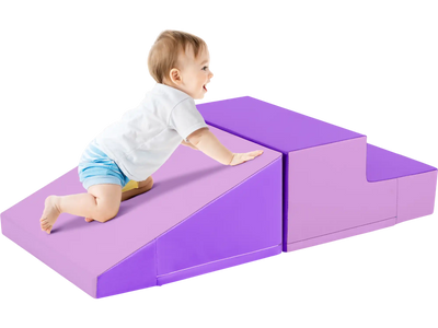 Costway 2-Piece Baby Soft Play Step & Slide Climber Foam Blocks 79531642 New