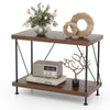 2-tier multipurpose display rack with a metal frame, featuring vintage design, suitable for books and ornaments in any.