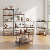 2-tier multipurpose display rack with metal frame, featuring industrial design, suitable for living room or home office.