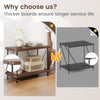 2-tier multipurpose display rack with 1.3" thick boards, featuring a metal frame for stability and vintage industrial.