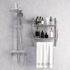 Wall Mounted 2-Tier Bathroom Towel Rack with 2 Towel Bars-Silver - Gallery View 1 of 9