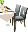 Upholstered dining chairs set of 2 with gray velvet fabric and rubber wood legs, ideal for comfortable dining.