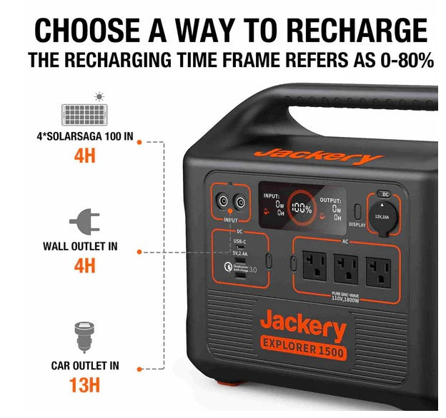 Jackery Explorer 1500 Portable Power Station 1534Wh 1800W New