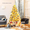Champagne gold 6 ft artificial tinsel Christmas tree with a foldable stand, perfect for indoor holiday decoration.