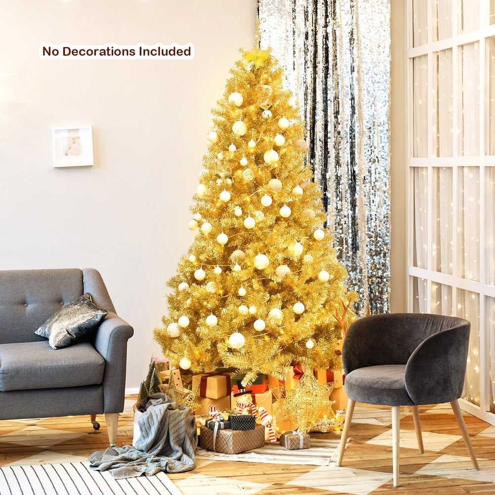6/7.5 Feet Artificial Tinsel Christmas Tree Hinged with Foldable Stand-7.5 ft - Gallery View 1 of 12