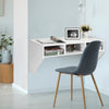 Wall-mounted floating desk in white with a sleek modern design, perfect for enhancing your workspace without floor.
