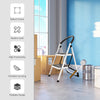 Folding step stool with iron frame and anti-slip pedals, ideal for kitchen and office tasks, featuring a modern design.