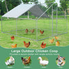 Large outdoor chicken coop with waterproof cover, featuring a secure enclosure for chickens, rabbits, and ducks.
