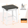 24-inch dining bar stool with acacia wood frame, sponge padded seat, and decorative rivets for kitchen or dining use.