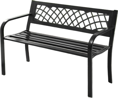 Costway OP70532 Outdoor Benches Steel Frame Outdoor Bench Deck New