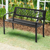 Black steel frame bench with PVC backrest mesh, perfect for outdoor seating and relaxation.