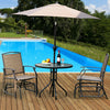 Single glider rocking chair made of fabric and heavy iron, perfect for relaxing in your garden or patio.