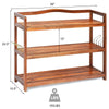 3-tier acacia wood shoe rack with side metal hooks, featuring removable shelves and a convenient top handle for.