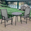 Set of 2 Outdoor Patio Folding Chairs-Gray - Gallery View 1 of 11