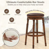 29-inch swivel bar stool with soft PU leather padding and sturdy rubberwood base, perfect for kitchen or pub use.