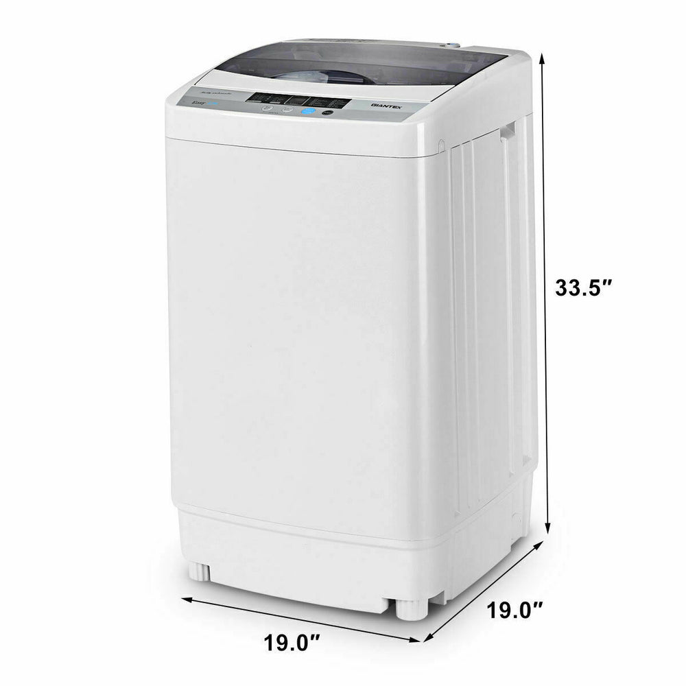 Compact 12 lbs full-automatic washing machine with clear lid and LED display, ideal for small spaces like dorms.