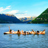 Three-layer eco-friendly XPE foam floating pad for 4-6 people, perfect for summer fun on lakes and beaches.