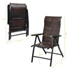 Folding rattan reclining chair with adjustable backrest, durable PE rattan, perfect for patio and outdoor relaxation.