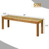 52-inch outdoor acacia wood dining bench with hollow slat design, perfect for patio seating and easy maintenance.