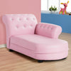 Pink armrest chaise lounge kids sofa with gem-studded accents, designed for comfort and leisure in children's rooms.