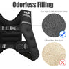 Adjustable weight vest with black iron sand filling, featuring breathable materials and reflective strips for safety.