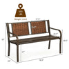 Patio garden bench with powder coated steel frame and PE rattan, ideal for outdoor relaxation in backyard or garden.