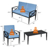 Loveseat from the 4 Pieces Patio Furniture Set with cushioned seats, aluminum frame, and ergonomic design for outdoor.