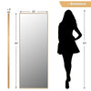 Full-length 59-inch golden rectangle mirror with aluminum alloy frame, ideal for bedroom or entryway decor.
