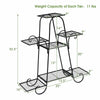 7 tier metal patio plant stand with hollow-out trays, durable iron structure, ideal for home and garden decoration.