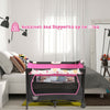 3-in-1 Convertible Portable Baby Playard with Music Box and Wheel and Brakes-Pink - Gallery View 1 of 8