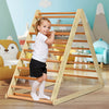 Foldable Wooden Climbing Triangle Indoor with Ladder for Toddler Baby-Natural - Gallery View 1 of 12