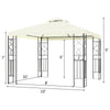 10 x 10 feet patio gazebo canopy tent with a double tier roof and decorative patterns, perfect for outdoor activities.