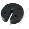 Canopy weight plate with no-pinch design, made of weather-resistant PE, securely fits poles up to 1.25'' for outdoor.