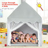 Kids large play castle fairy tent in gray with mat, spacious for 4 kids, perfect for indoor and outdoor fun.