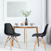 2 Pcs Modern Plastic Hollow Chair Set with Wood Leg-Black - Gallery View 1 of 12