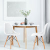 2 Pcs Modern Plastic Hollow Chair Set with Wood Leg-White - Gallery View 1 of 12