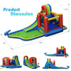 Inflatable kid bounce house with water slide, made of puncture-resistant 420D oxford fabric, for indoor or outdoor fun.