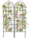 Metal garden trellis set of 2, 71 x 20 inches, with butterfly pattern, ideal for supporting climbing plants and vines.