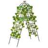 Metal garden trellis with butterfly pattern, 71 x 20 inches, ideal for climbing plants and space-saving vegetable.