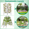Metal garden trellis set of 2, 71 x 20 inches, with customizable layouts for climbing plants and stylish butterfly.