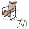 Single wicker chair from the 3-piece patio rattan furniture set with ergonomic design and durable PE rattan for outdoor.