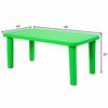 Bright green kids portable plastic activity table, 48" x 24" x 20", perfect for learning and play in playrooms or back.